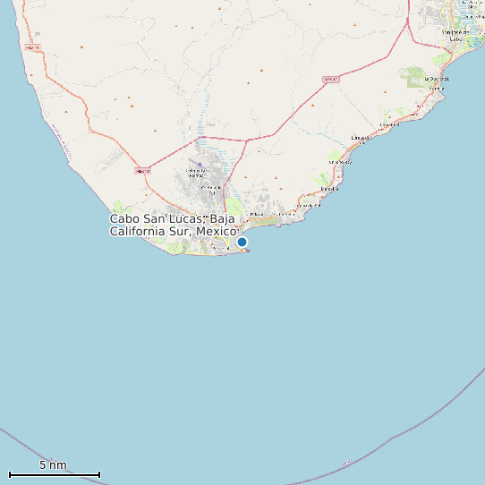 Map of Cabo San Lucas, Baja California Sur, Mexico Tide Prediction Station