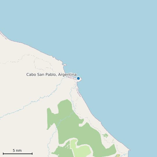 Map of Cabo San Pablo, Argentina Tide Prediction Station
