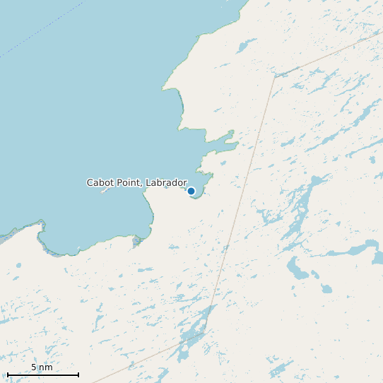 Map of Cabot Point, Labrador Tide Prediction Station