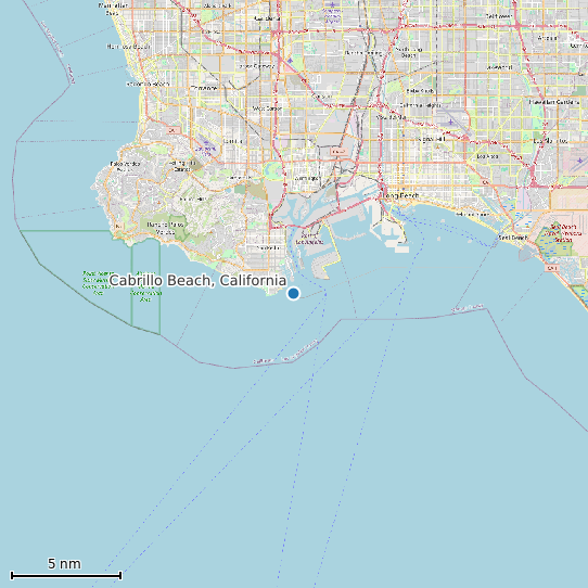 Map of Cabrillo Beach, California Tide Prediction Station