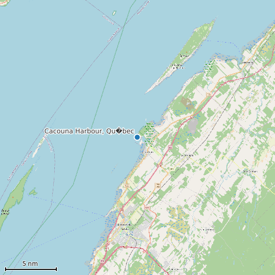 Map of Cacouna Harbour, Qu�bec Tide Prediction Station