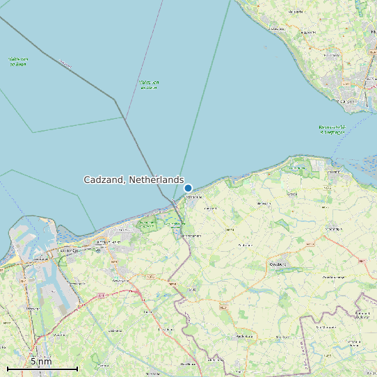 Map of Cadzand, Netherlands Tide Prediction Station