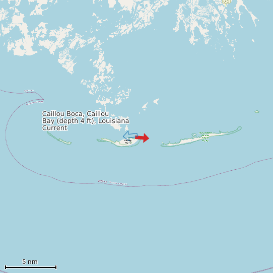 Map of Caillou Boca, Caillou Bay (depth 4 ft), Louisiana Current Prediction Station