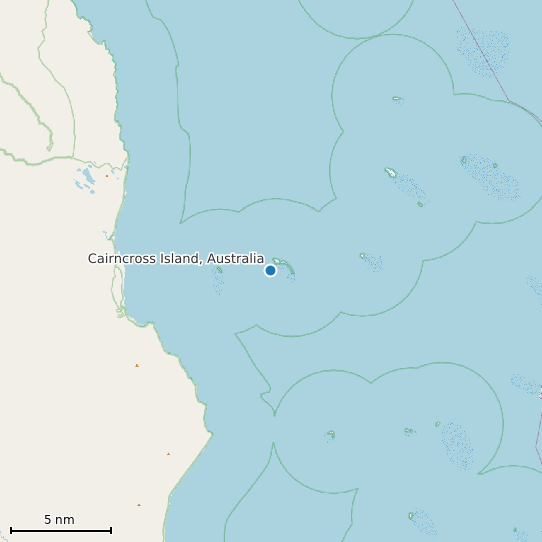 Map of Cairncross Island, Australia Tide Prediction Station
