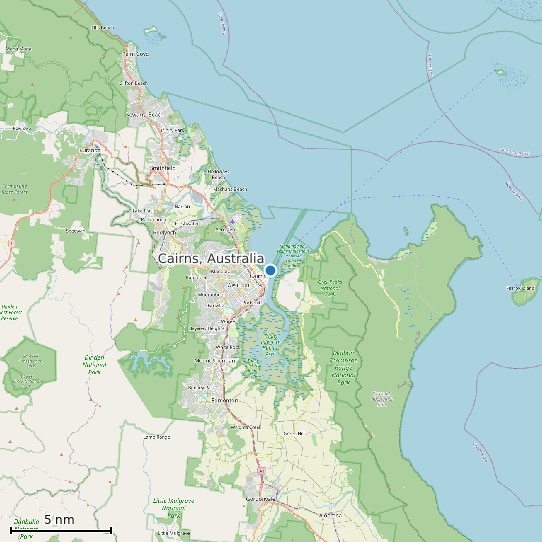 Map of Cairns, Australia Tide Prediction Station