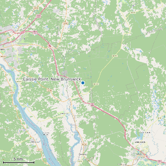 Map of Caissie Point, New Brunswick Tide Prediction Station