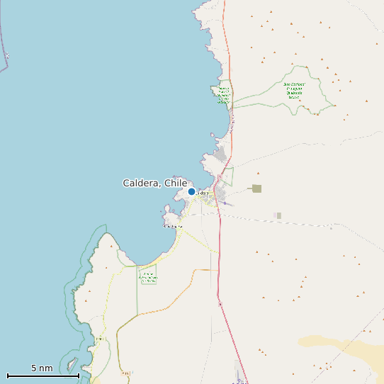 Map of Caldera, Chile Tide Prediction Station