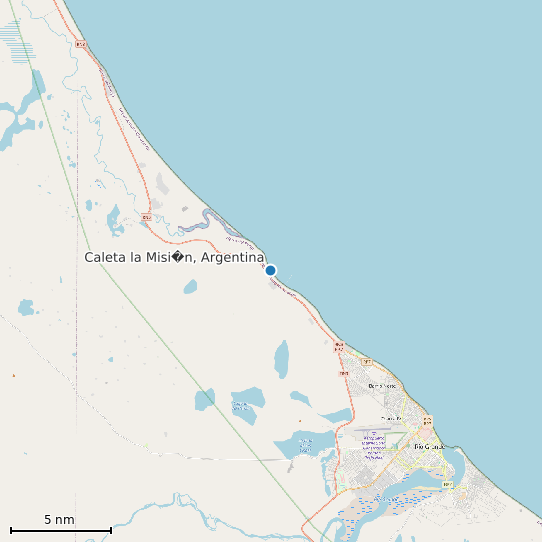 Map of Caleta la Misi�n, Argentina Tide Prediction Station