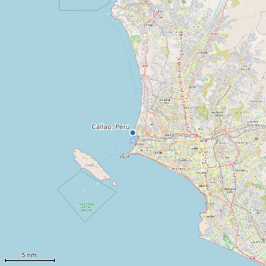 Map of Callao, Peru Tide Prediction Station