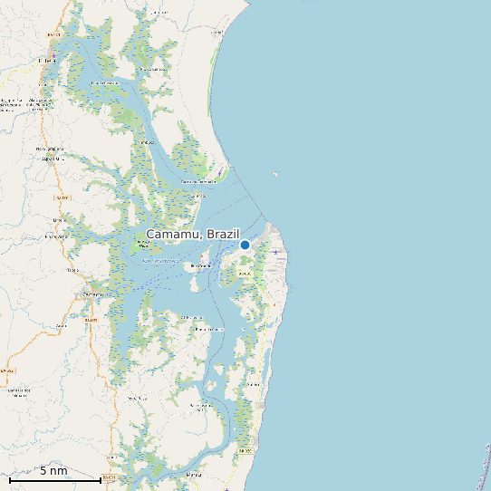 Map of Camamu, Brazil Tide Prediction Station