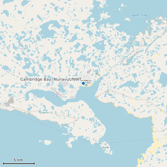 Map of Cambridge Bay, Nunavut/NWT Tide Prediction Station