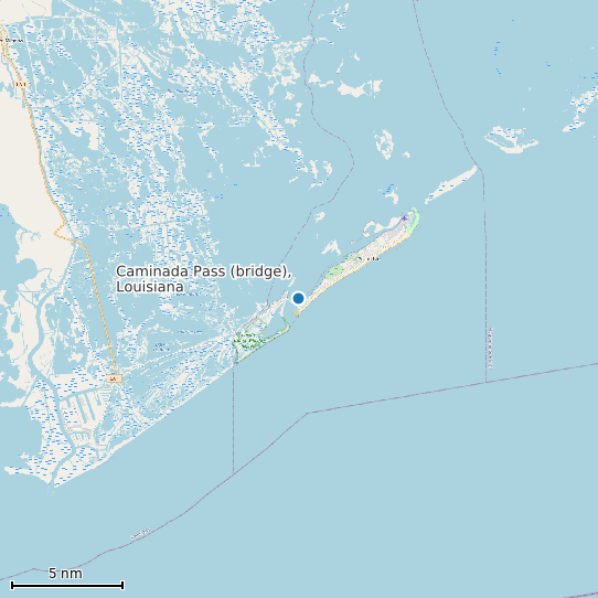 Map of Caminada Pass (bridge), Louisiana Tide Prediction Station