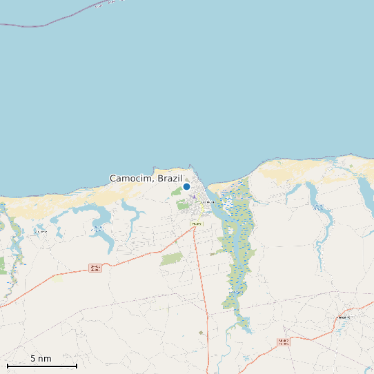 Map of Camocim, Brazil Tide Prediction Station