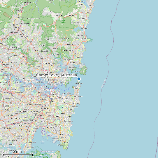 Map of Camp Cove, Australia Tide Prediction Station