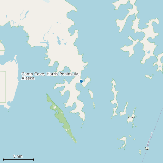 Map of Camp Cove, Harris Peninsula, Alaska Tide Prediction Station