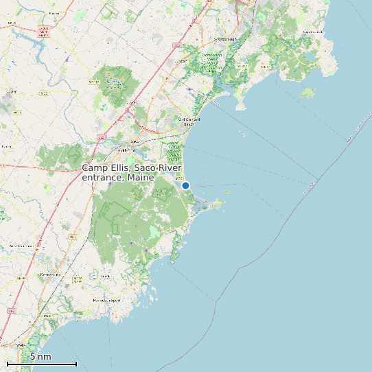 Map of Camp Ellis, Saco River entrance, Maine Tide Prediction Station
