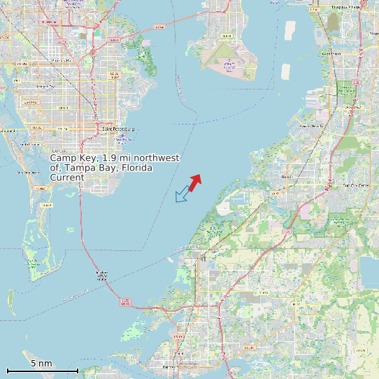 Map of Camp Key, 1.9 mi northwest of, Tampa Bay, Florida Current Prediction Station