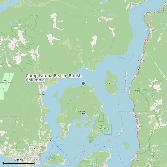 Map of Camp Latona Beach, British Columbia Tide Prediction Station