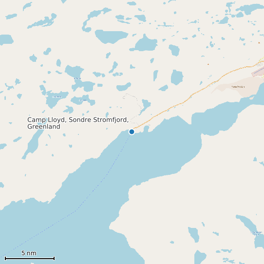 Map of Camp Lloyd, Sondre Stromfjord, Greenland Tide Prediction Station