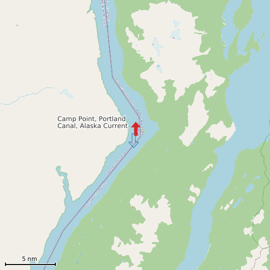 Map of Camp Point, Portland Canal, Alaska Current Prediction Station