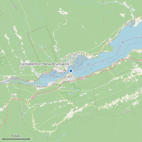 Map of Campbellton, New Brunswick (2) Tide Prediction Station