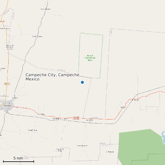 Map of Campeche City, Campeche, Mexico Tide Prediction Station