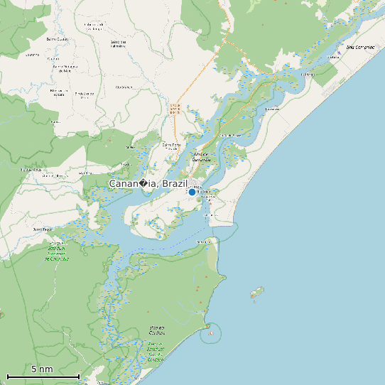 Map of Canan�ia, Brazil Tide Prediction Station