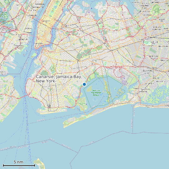 Map of Canarsie, Jamaica Bay, New York Tide Prediction Station