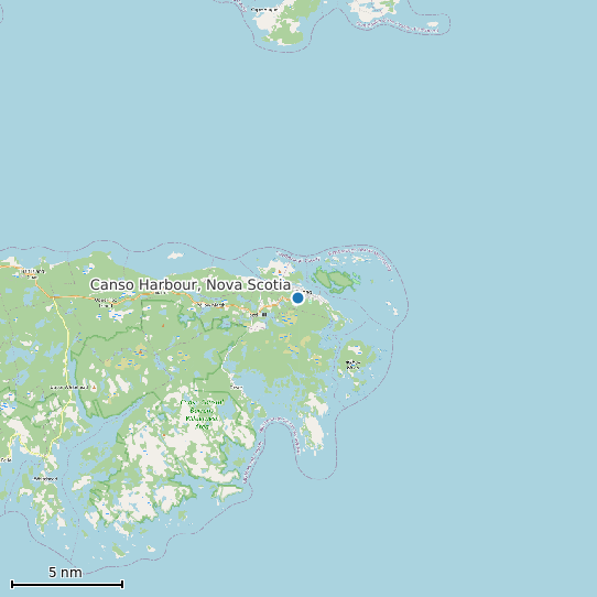 Map of Canso Harbour, Nova Scotia Tide Prediction Station