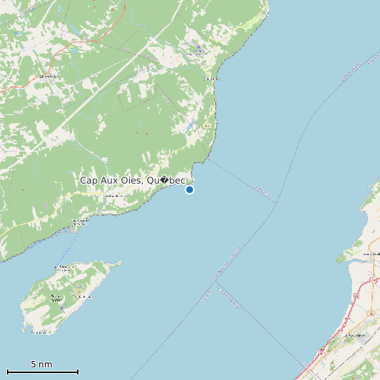 Map of Cap Aux Oies, Qu�bec Tide Prediction Station