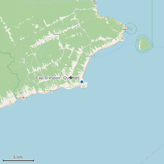 Map of Cap D'espoir, Qu�bec Tide Prediction Station
