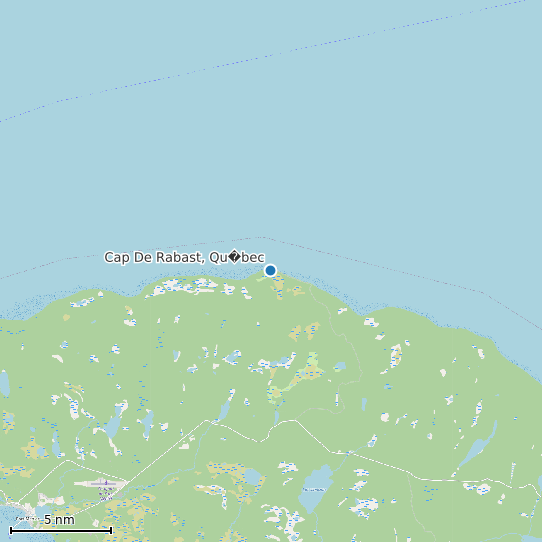 Map of Cap De Rabast, Qu�bec Tide Prediction Station