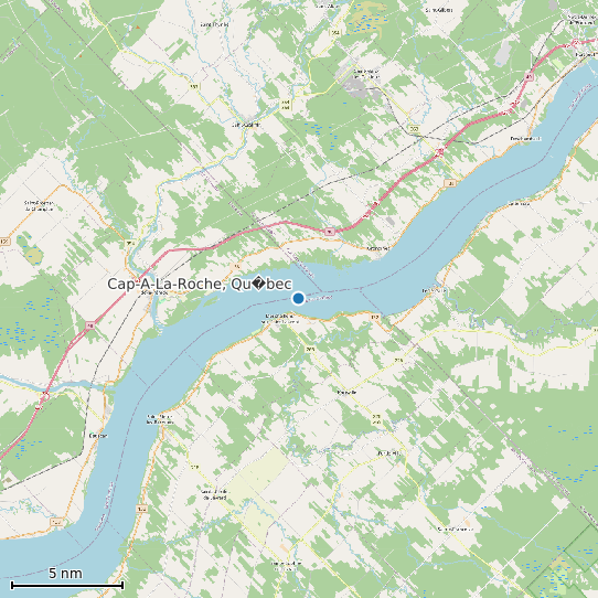 Map of Cap-A-La-Roche, Qu�bec Tide Prediction Station