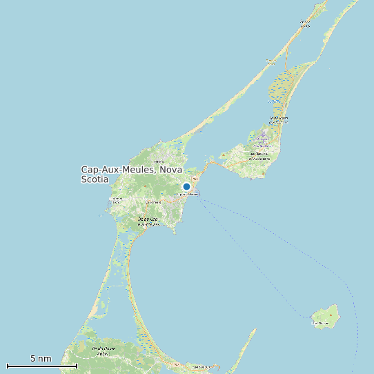 Map of Cap-Aux-Meules, Nova Scotia Tide Prediction Station