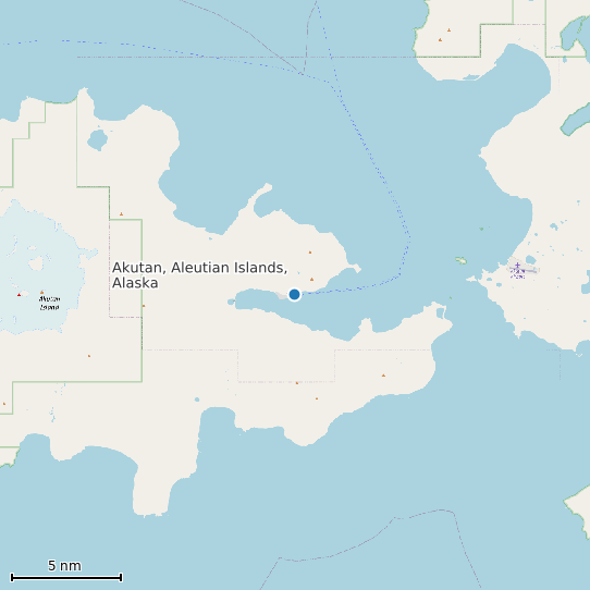 Map of Akutan, Aleutian Islands, Alaska Tide Prediction Station