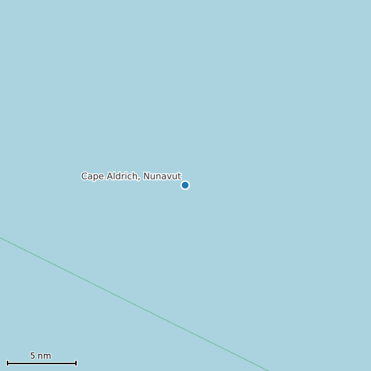 Map of Cape Aldrich, Nunavut Tide Prediction Station