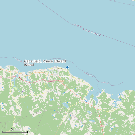 Map of Cape Bald, Prince Edward Island Tide Prediction Station
