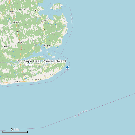 Map of Cape Bear, Prince Edward Island Tide Prediction Station