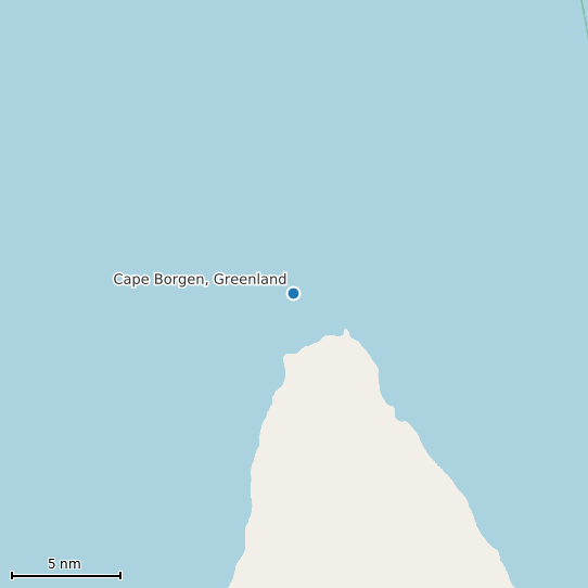 Map of Cape Borgen, Greenland Tide Prediction Station