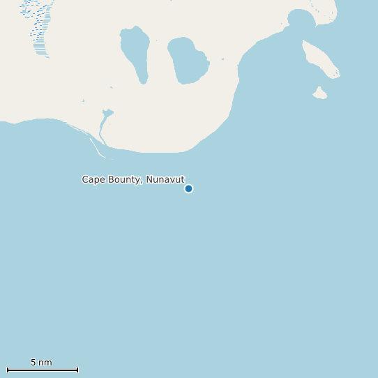 Map of Cape Bounty, Nunavut Tide Prediction Station