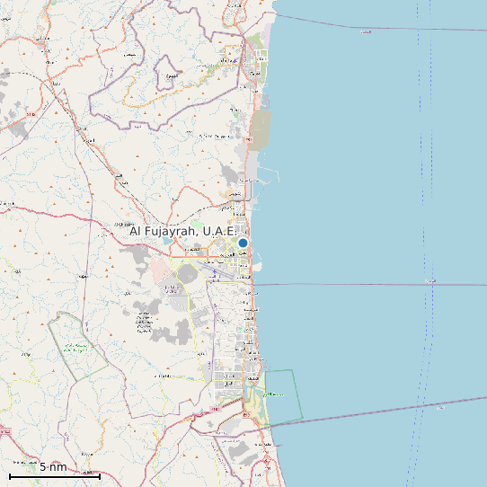 Map of Al Fujayrah, U.A.E. Tide Prediction Station