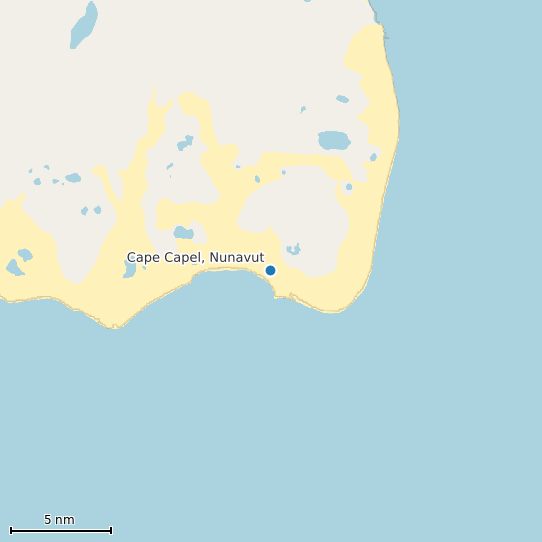 Map of Cape Capel, Nunavut Tide Prediction Station