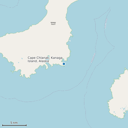 Map of Cape Chlanak, Kanaga Island, Alaska Tide Prediction Station