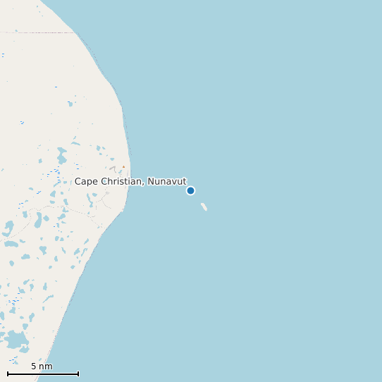 Map of Cape Christian, Nunavut Tide Prediction Station