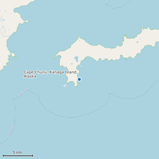 Map of Cape Chunu, Kanaga Island, Alaska Tide Prediction Station