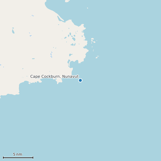 Map of Cape Cockburn, Nunavut Tide Prediction Station