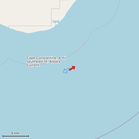 Map of Cape Constantine, 4 mi southeast of, Alaska Current Prediction Station
