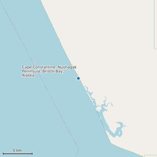 Map of Cape Constantine, Nushagak Peninsula, Bristol Bay, Alaska Tide Prediction Station