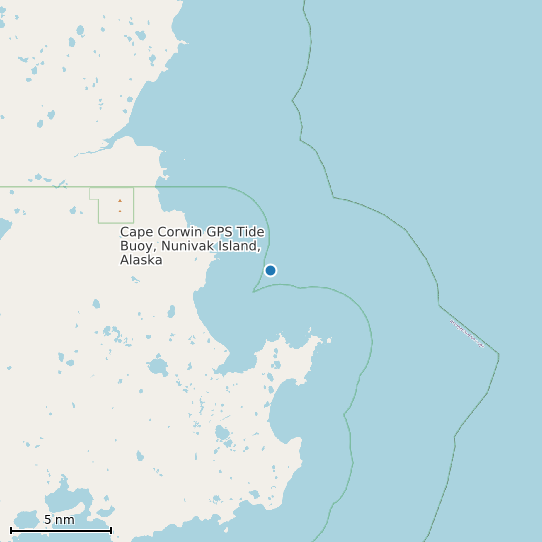 Map of Cape Corwin GPS Tide Buoy, Nunivak Island, Alaska Tide Prediction Station