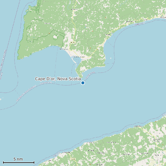 Map of Cape D'or, Nova Scotia Tide Prediction Station